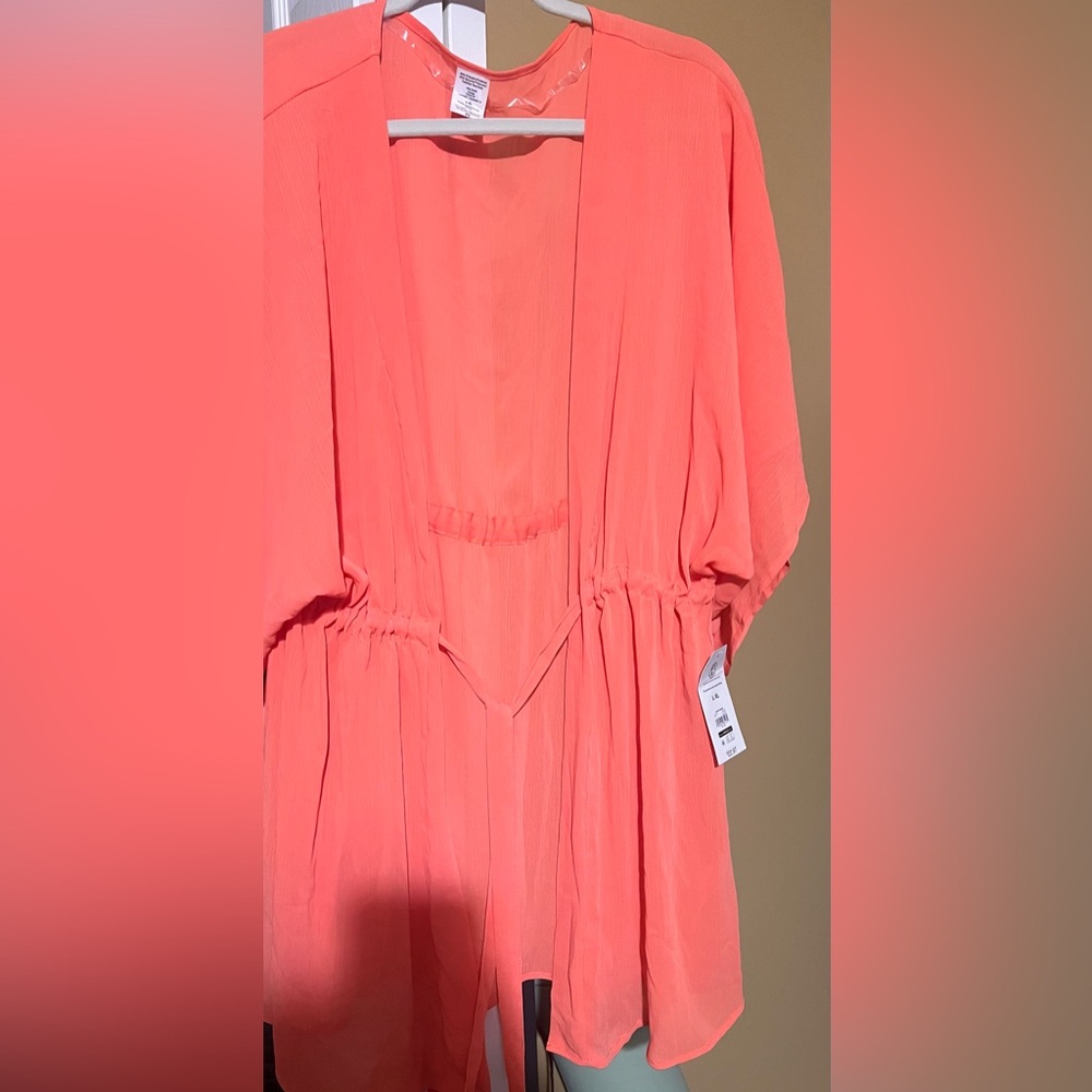 New Time and Tru Coral Swim Cover Up